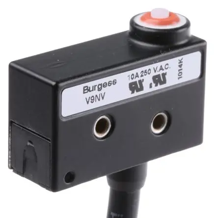 Saia-Burgess Mikroschalter Stiftstößel-Betätiger Vorverdrahtet, 1-poliger Umschalter, 250 V ac, 10A IP67 5.5N -10 °C -