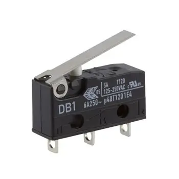 Produktfoto 1 von ZF Mikroschalter Kurzer Hebel-Betätiger Lötanschluss, 6 A @ 250 V ac, 1-poliger Umschalter IP 50 0,59 N -40°C - +120°C
