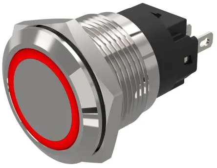Produktfoto 1 von EAO 82 Rot Anzeige, Lötanschluss 12V ac/dc 19 mm, IP65, IP67