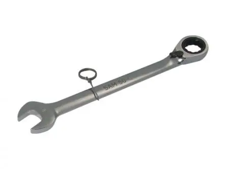 Produktfoto 1 von SAM Gabel‑Ring Ratschenschlüssel Glänzend poliert 15/16 in Nicht parkend Höhensicher, Länge 331.2 mm