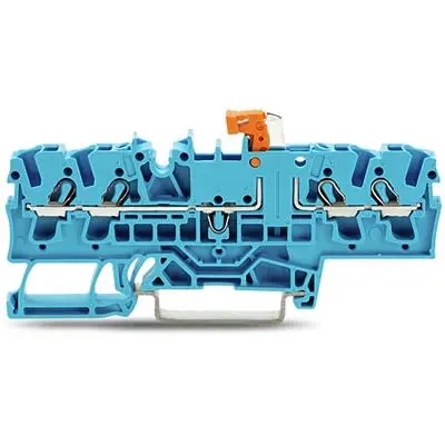 Produktfoto 1 von WAGO TOPJOB S Prüftrennklemmenblock 1 Blau, 2.5mm², 300V Einsteck-Anschluss IECEx/ATEX/CSA