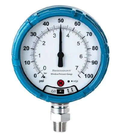 Produktfoto 1 von Rosemount 1/2-14-NPT-Außengewinde Manometer 4.5 Zoll 0.1 psi → 100 bar ±0.5 % Technisches Polymer Gehäuse 1/2-14 NPT