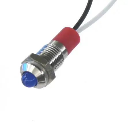 CML PL08SL Edelstahl-Panel-Leuchte Blau Panel-LED, Draht 12V 8 mm, IP67