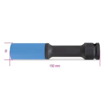 Produktfoto 1 von BETA 12.7 mm, 19 mm Sechskant Schlag-Steckschlüssel lang, 150 mm