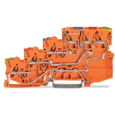 Produktfoto 1 von WAGO TOPJOB S Anschlussklemmenblock DIN-Schiene 4 Orange, 1mm², 24V Zugfederklemme