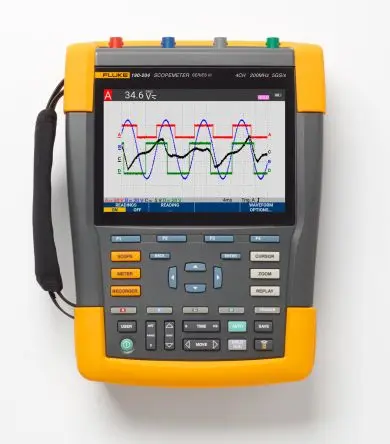 Produktfoto 1 von Fluke ScopeMeter III Speicher tragbar Oszilloskop 200 MHz 4-Kanal, ISO-kalibriert