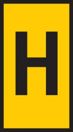 Produktfoto 1 von HellermannTyton HODS50 Kabelmarkierung Aufschiebbar, Beschriftung: H, Schwarz Gelb, Ø 1.7 mm - 3.6 mm, 4 mm x 6.5mm