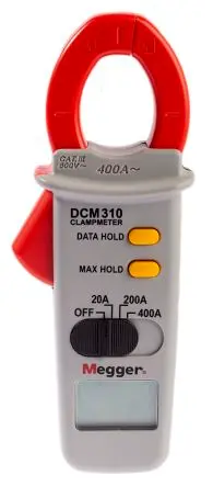 Produktfoto 1 von Megger DCM310 Stromzange AC Strommesszange 400 A CAT III 600 V ac, 600 V dc, 20 MΩ, ISO-kalibriert