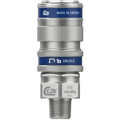 Produktfoto 1 von CEJN Kupplung mit Sicherheitsverschluss, Stahl zinkplattiert NPT 3/8 Stecker, NPT