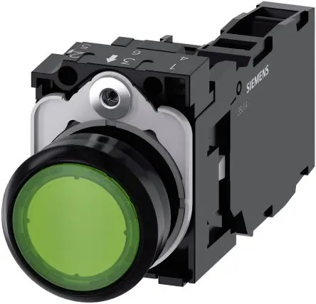 Siemens SIRIUS ACT 3SU11 Druckschalter Beleuchtet Trennplatte Ø 22 mm, SPST Grün, IP66, IP67, IP69K