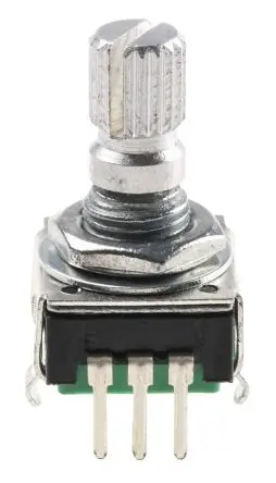 Produktfoto 1 von Bourns Drehgeber 24 Impulse/Umdrehung Impulse/U Inkrementalgeber, mit 6 mm, Rändelschaft, Digital Rechteck-Signal,