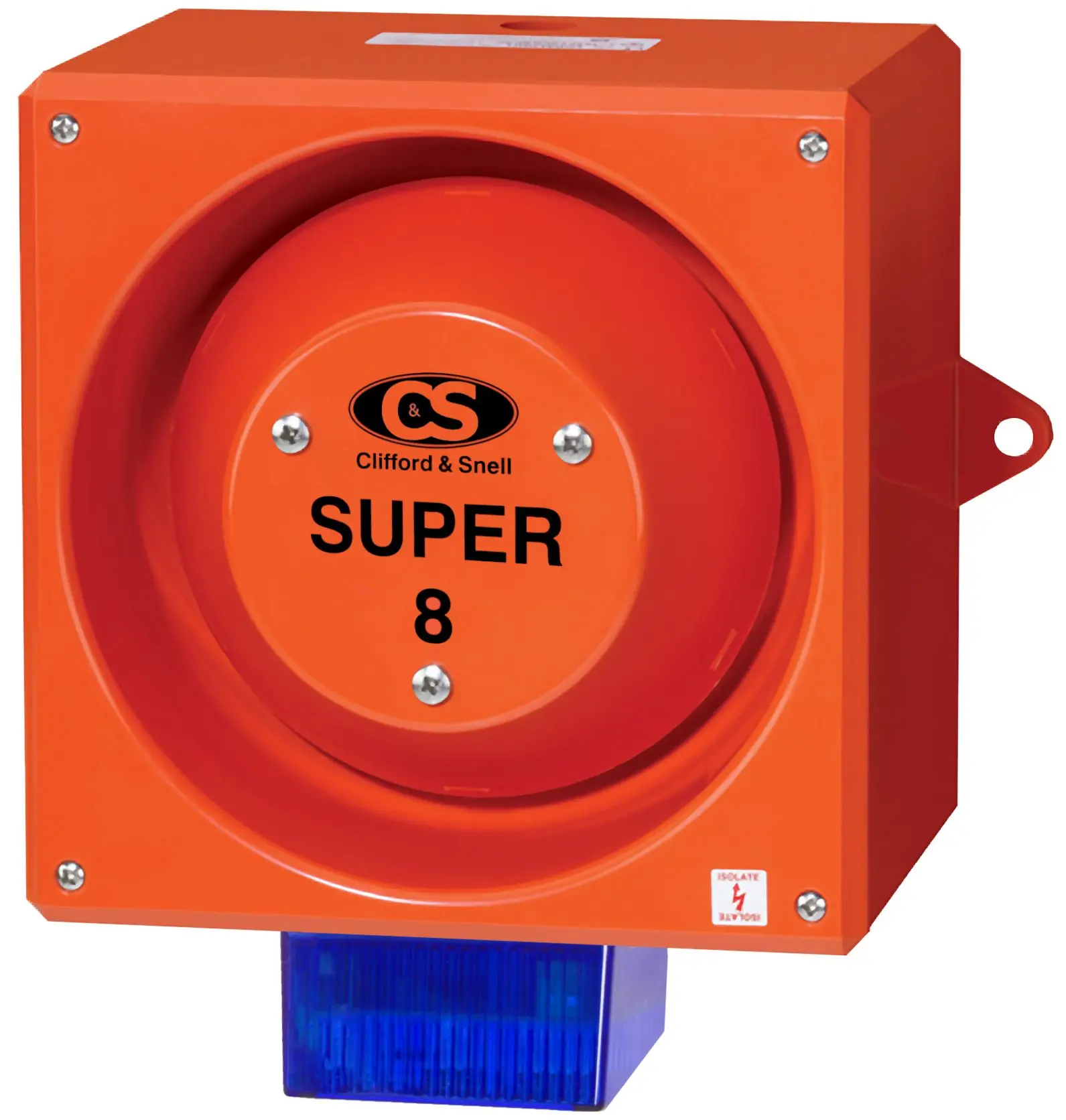 Produktfoto 1 von Clifford & Snell YL80 Super Xenon, Stroboskop-Licht Alarm-Leuchtmelder Blau / 120dB, 230 V