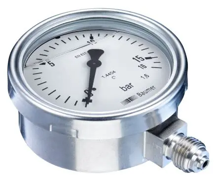 Bourdon Mit Gewinde MEX3 Manometer 69 mm 0 bar → 1.6 bar Edelstahl Gehäuse G 1/4