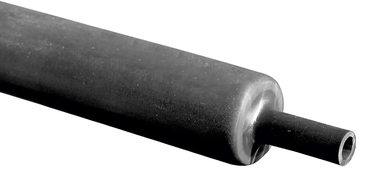 Produktfoto 1 von RS PRO Wärmeschrumpfschlauch, Polyolefin Schwarz, Ø 12 mm Schrumpfrate 3:1, Länge 100cm