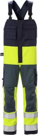 Fristads 126510 Latzhose Flammwidrig 1 % antistatische Fasern, 24 % Polyester, 75 % Baumwolle Marine, Gelb C148, Größe
