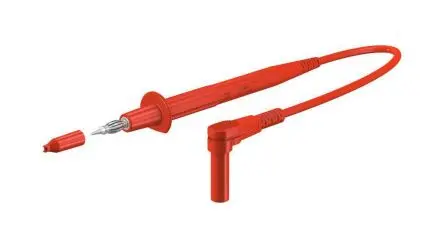 Staubli Messleitung 20A Stecker / Stecker, Rot Silikon-isoliert 150 cm, 1kV