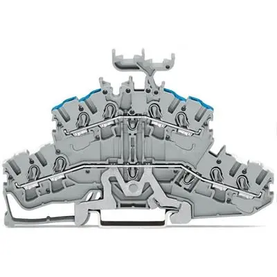Produktfoto 1 von WAGO TOPJOB S Doppelstock Reihenklemmen 2 Grau, 2.5mm², 600V Einsteck-Anschluss IECEx/ATEX/CSA
