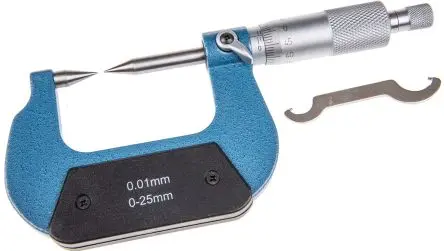 Produktfoto 1 von RS PRO Außen- Mikrometer Metrisch, 0 mm bis 25 mm / ±0.004 mm, DKD/DAkkS-kalibriert