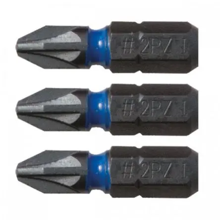 Produktfoto 1 von CK Phillips Pozidriv Blue Steel Schraubendreher-Bit-Set, Legierungsstahl PZ2 25 mm, 3-teilig