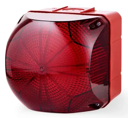 Produktfoto 1 von AUER Signal QDS LED Dauer, Filament/Warnsummer Signalleuchte 48V ac/dc Rot Oberfläche, Halterung, Ø 94 mm x 97 mm IP66