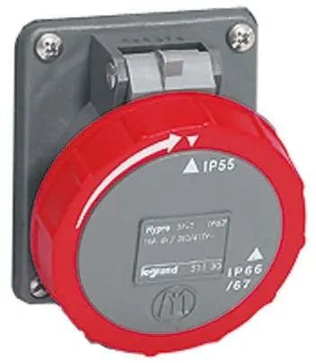 Legrand Industrie-Steckdose Rot, 480V, 500 V / 32A, Panel IP44