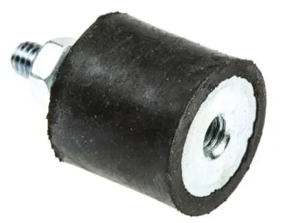 FIBET FIBET GROUP Naturgummi, Unterlegscheibe: Dd12 Stahl Rund Gummipuffer, Außen-/Innengewinde Puffer Bohrung 16 mm M4