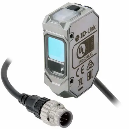Produktfoto 1 von Omron E3AS Rechteckig Optischer Sensor, Hintergrundunterdrückung, NPN Ausgang, 4-polig M12