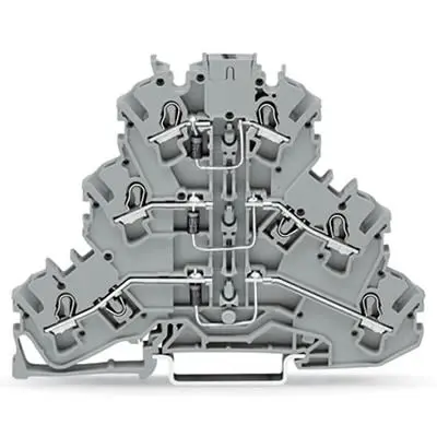 Produktfoto 1 von WAGO TOPJOB S Mehrstufiger Anschlussklemmenblock 3 Grau, 2.5mm², 250V Einsteck-Anschluss