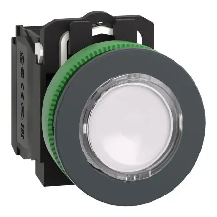 Produktfoto 1 von Schneider Electric XB5 Druckschalter Weiß Beleuchtet Federrückstellung Panel Ø 30 mm, 1-poliger Umschalter / 10A 240 V