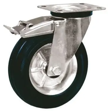 Produktfoto 1 von LAG Drehbar Rolle, Rad ø 100 mm, 80 kg, Ges H. 128 mm, Rad B. 30 mm