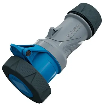 Produktfoto 1 von MENNEKES 146 Leistungssteckverbinder Grau, Blau 3P, 230V Gerade IP67, IP69 16A
