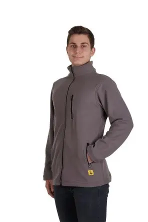 Produktfoto 1 von EUROSTAT 51-761-14 Unisex Fleecejacke, 98 % Micropolyester, 2 % antistatische Fasern Grau Reißverschluss, Größe XL