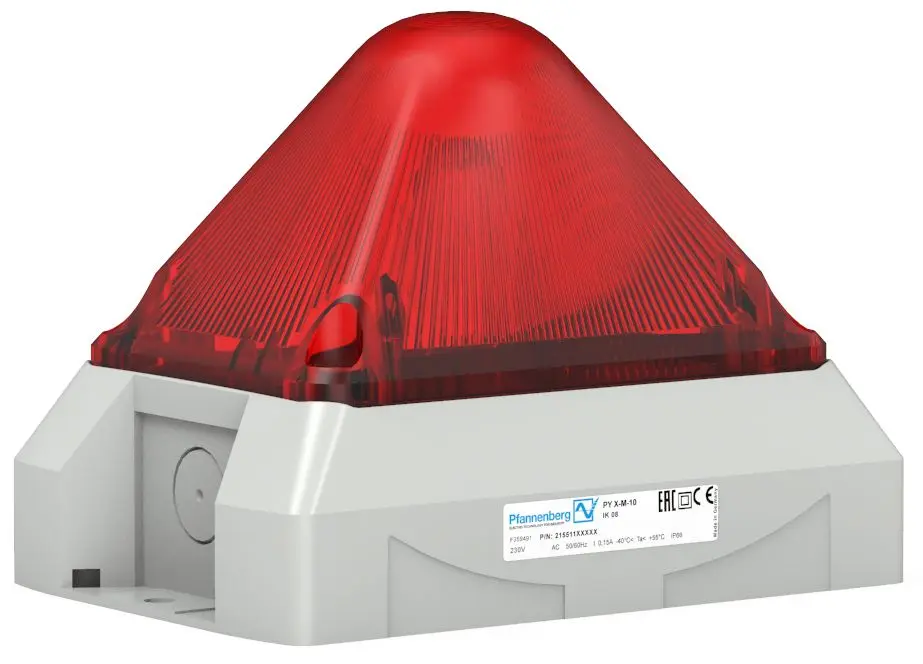 Produktfoto 1 von Pfannenberg PY L-M-M LED Blinklicht, Dauerlicht, Blitzlicht Signalleuchte Rot, 12 → 48 V DC