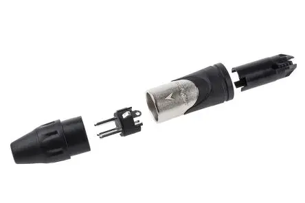 Produktfoto 1 von Amphenol Industrial Gerade 3-polig Kabel Stecker Silber Schwarz XLR-Steckverbinder, 133V