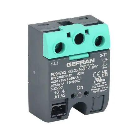 Produktfoto 1 von Gefran GQ Oberfläche Einphasiges Halbleiterrelais 240 V ac 32V ac/dc / 25 A