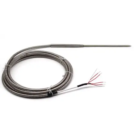 Produktfoto 1 von Prosensor Pt100 Temperatursensor Edelstahl Ø 5 mm 3 x 150 mm Class A, -50 °C → 250 °C, 3 m Leitung