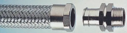 Produktfoto 1 von Adaptaflex Adaptaflex Messing Kabelrohr Befestigung Anschlusstück M16 9.5 mm Silber Messing vernickelt-Finish IP54
