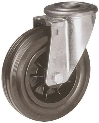 Produktfoto 1 von LAG Drehbar Rolle, Rad ø 100 mm, 75 kg, Ges H. 128 mm, Rad B. 30 mm