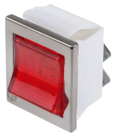 Produktfoto 1 von Arcolectric Panel Wippschalter DPST Ein-Neutral-Ein Ein-Aus, 16A Beleuchtet, IP40