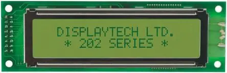 Produktfoto 1 von Displaytech Monochrom LCD, Alphanumerisch LED Gelb 2 x 20, Hintergrund Grün, Parallel Interface
