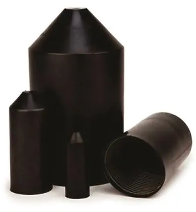 Produktfoto 1 von 3M SKE Wärmeschrumpfschlauch, Endkappe, Polyolefin Haftrücken, Schwarz 20 mm, 2-Wege 121 °C