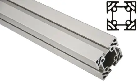 FlexLink Silber XC Aluminium Strebenprofil 64 x 64 mm, 4-fach Nut 11 mm, Länge 2000 mm XC