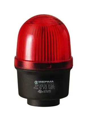 Produktfoto 1 von Werma 219 Blinken Dauerbetrieb Signalleuchte 230V Rot Rohr, Ø 57 mm x 103 mm IP65