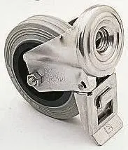 Produktfoto 1 von LAG Drehlager Lenkrolle, Rad ø 80mm, 55kg, Ges H. 106mm, Rad B. 25mm, Bolzenloch, Gummi-Material inkl Bremse