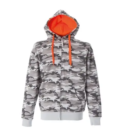 Produktfoto 1 von JRC 989347 Unisex Sweatshirt, 35 % Baumwolle, 65 % Polyester Grau Langer Reißverschluss, Größe L