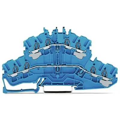Produktfoto 1 von WAGO TOPJOB S Doppelstock Reihenklemmen 2 Blau, 2.5mm², 600V Einsteck-Anschluss IECEx/ATEX/CSA