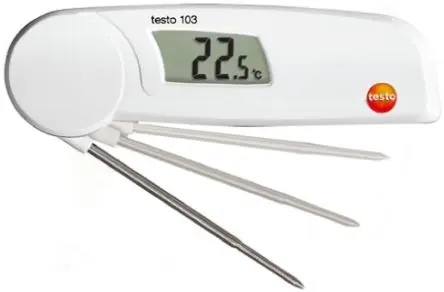 Produktfoto 1 von Testo Klappbares Tastkopf-Thermometer, 103 bis 220 °C ±0.5°C max, Messelement Typ Einstich, ISO-kalibriert