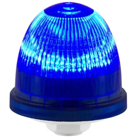 Produktfoto 1 von RS PRO LED Dauer, Filament/Warnsummer Signalleuchte 12V Blau Panel, Ø 75 mm x 86 mm IP66