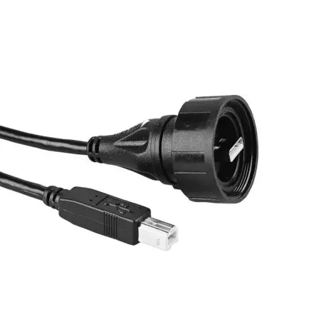 Produktfoto 1 von Bulgin Stecker IC-Buchse USB-Kabel, USB Typ A Stecker / USB B, 2 m USB 2.0 Schwarz