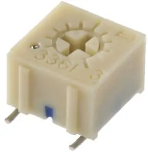 Produktfoto 1 von Bourns 3361 1-Gang Oberfläche Trimm-Potentiometer, Einstellung von oben, 1 kΩ, 10 %, 0.5 W, Stift, L. 6.71 mm, L. 0.64